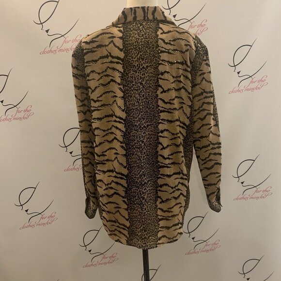 Jordan. Sz S. Metallic Button Up Animal Print Long Sleeve Shirt with Tank. B43 - Picture 6 of 8